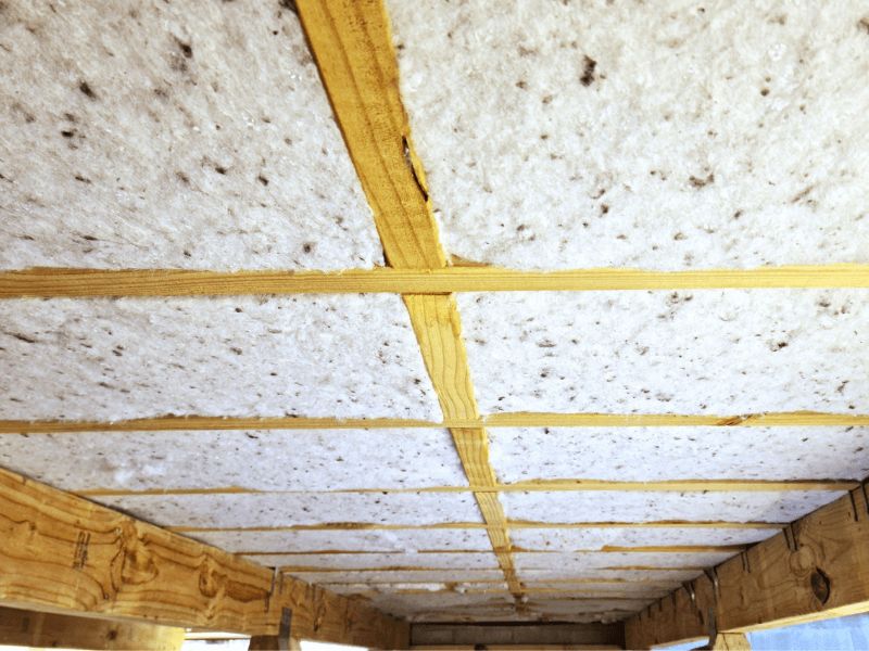 Underfloor insulation fitted between floor joists in a New Zealand home